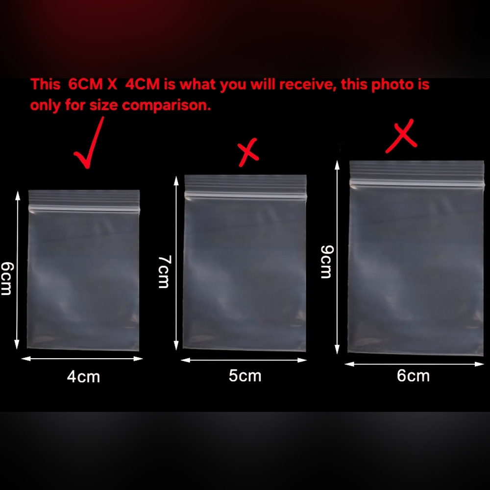 30 Resealable Clear Bags 4cm x 6cm
